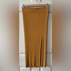 Wilfred Ochre Ribbed Pencil Skirt